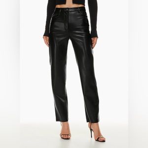 Aritzia Wilfred Melina black faux leather pant size 4